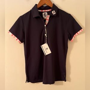 FootJoy Golf Short Sleeve Water Color Trim Blue Shirt size XS NWT